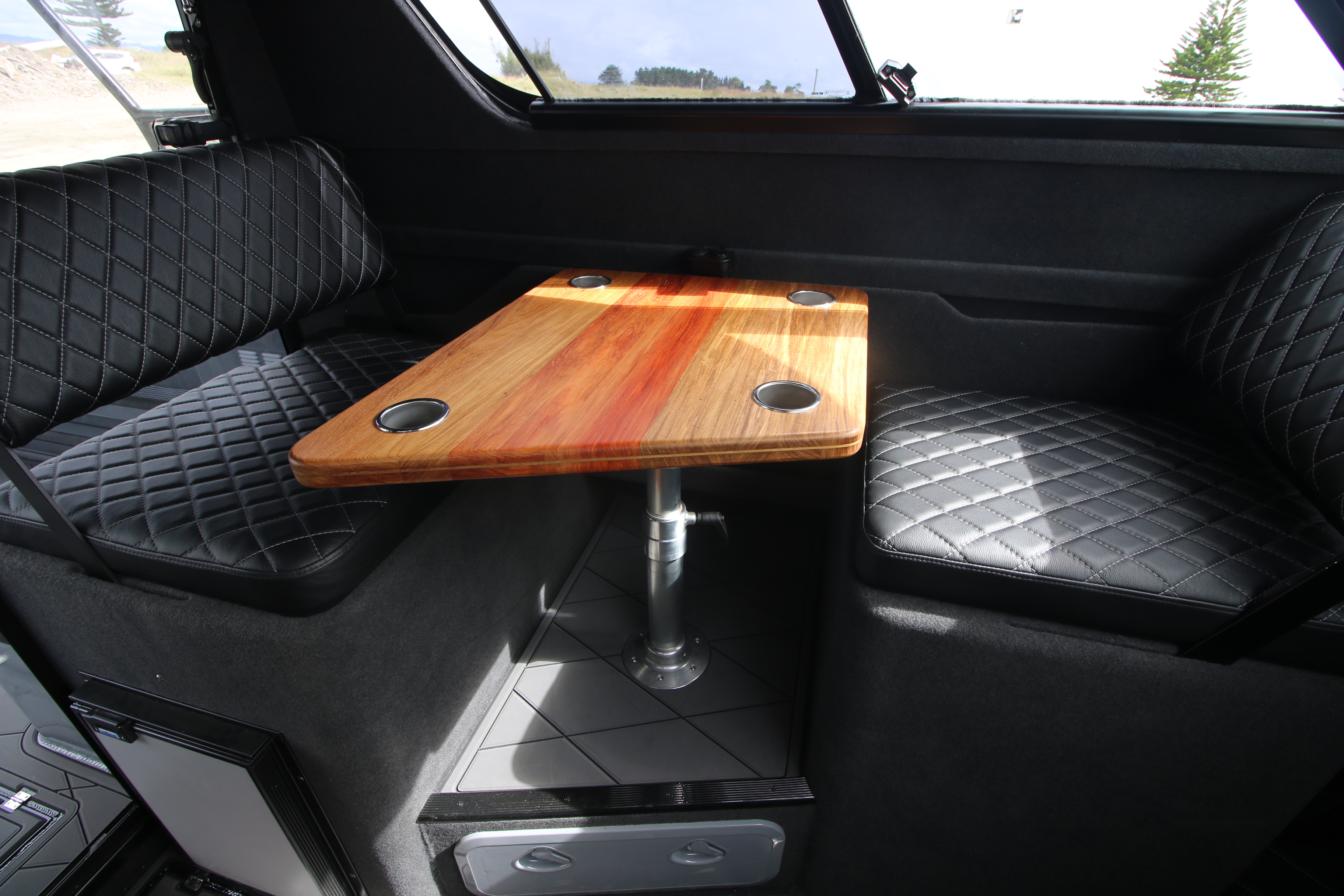 Dinette seating arrangement (drop down table)